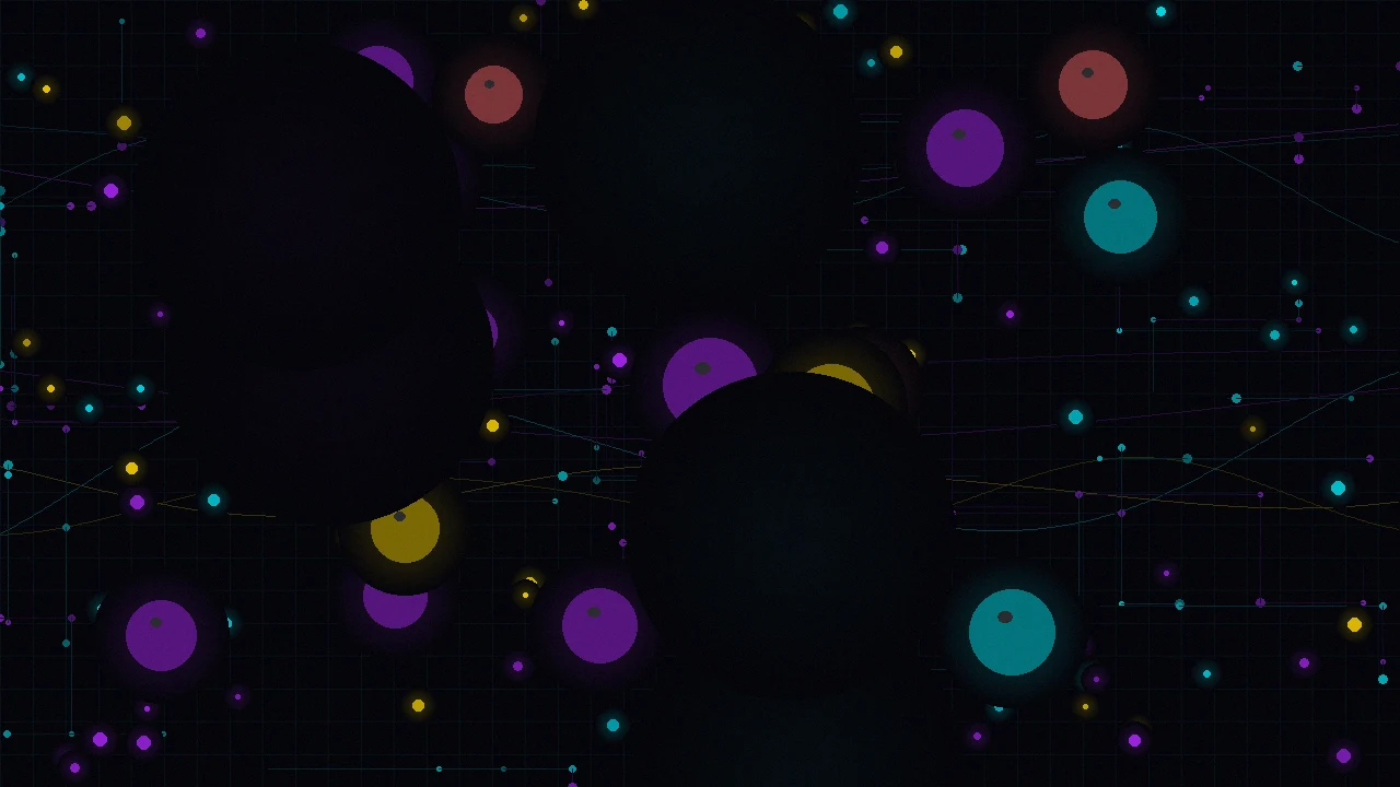 幸运飞艇计划量子彩境数据演算平台首屏背景——量子计算机内部数据流穿梭节点网络